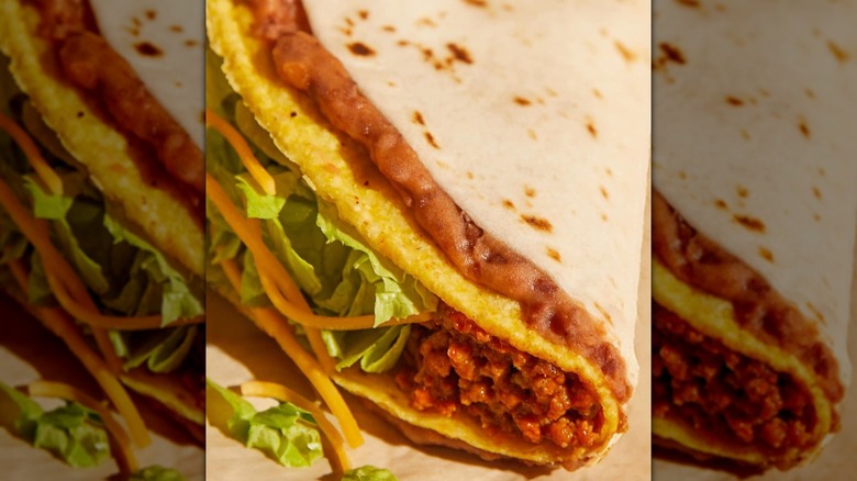 a double decker taco