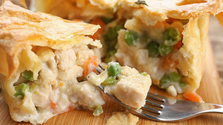 chicken pot pie broken apart