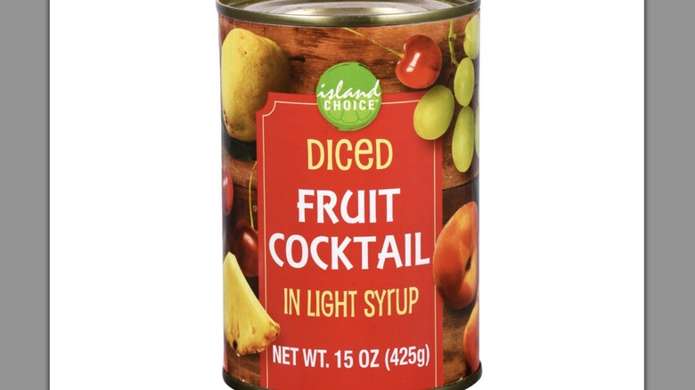 Can of Island Choice Diced Fruit Cocktail in Light Syrup