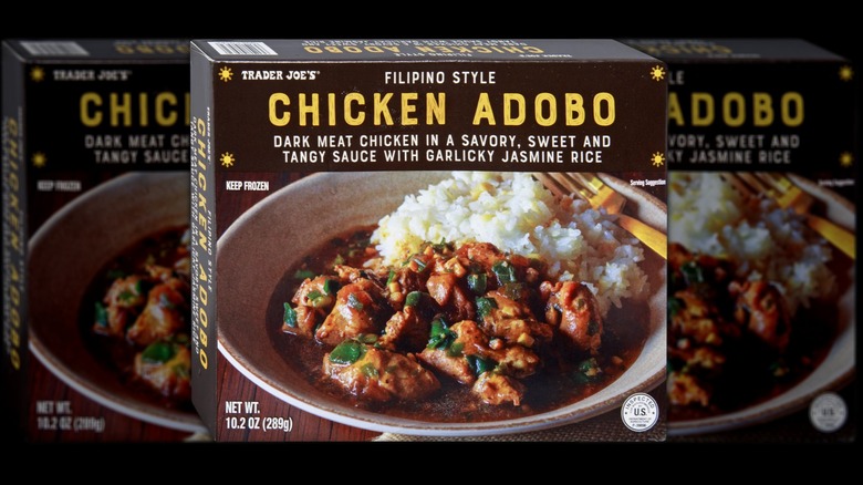 A package of Trader Joe's Chicken Adobo﻿ frozen meal