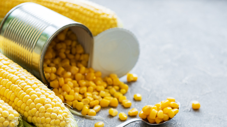 Can of corn with cobs