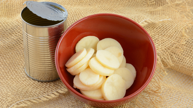 Canned potatoes in bowl