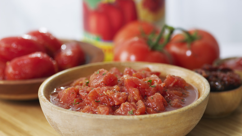 Whole and diced canned tomatoes