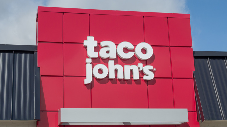 Taco John's restaurant from outside on a sunny day