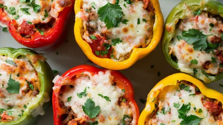 Colorful stuffed bell peppers