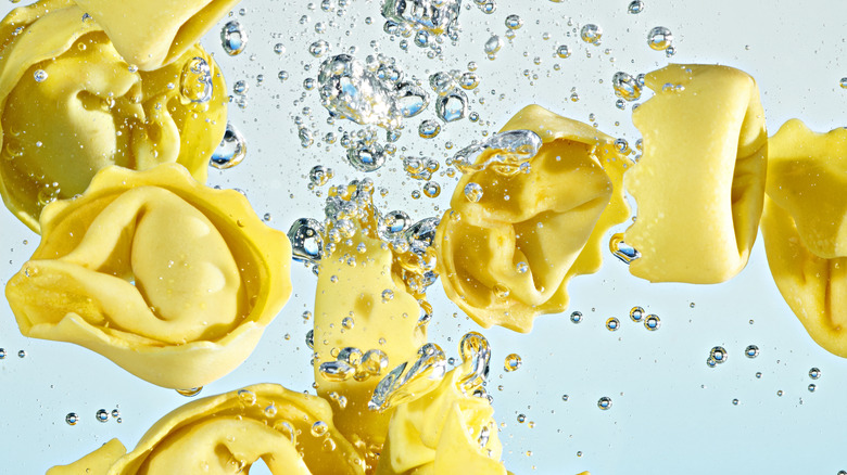 tortellini under water