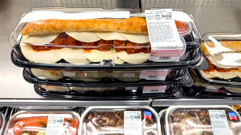 Costco Sandwiches on display