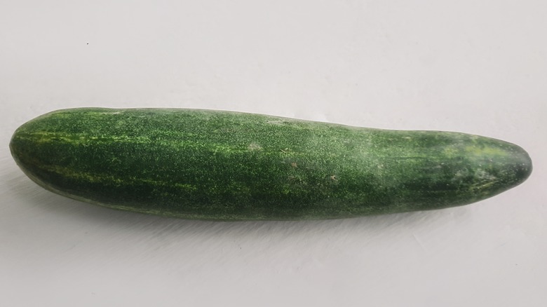Cucumber with waxy surface
