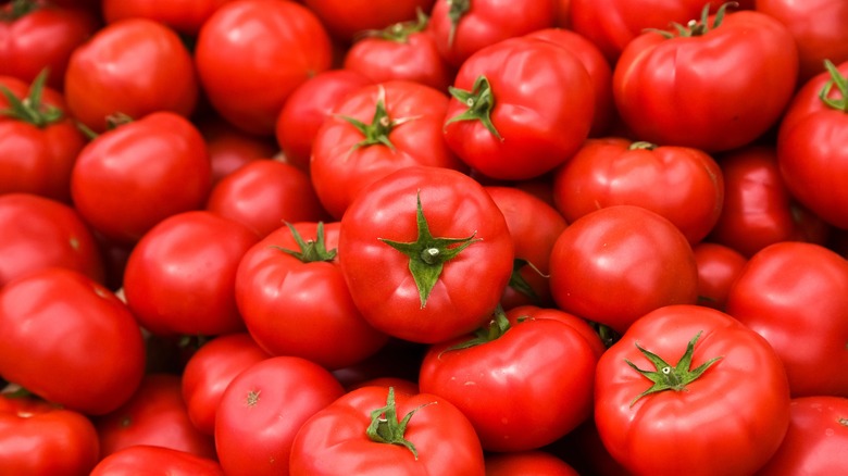 pile of ripe, red tomatoes