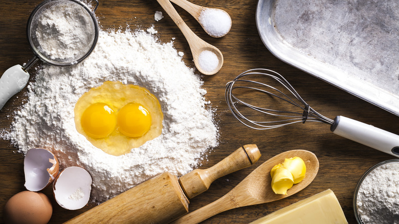collection of bread ingredients