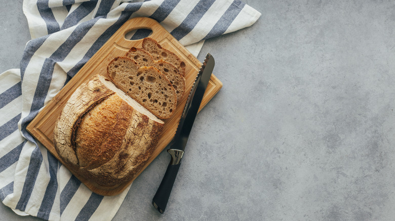 sliced bread on a board