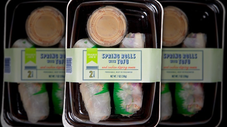 A package of Trader Joe's Spring Rolls With Tofu