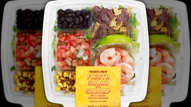 A Fiesta Salad With Shrimp from Trader Joe's.