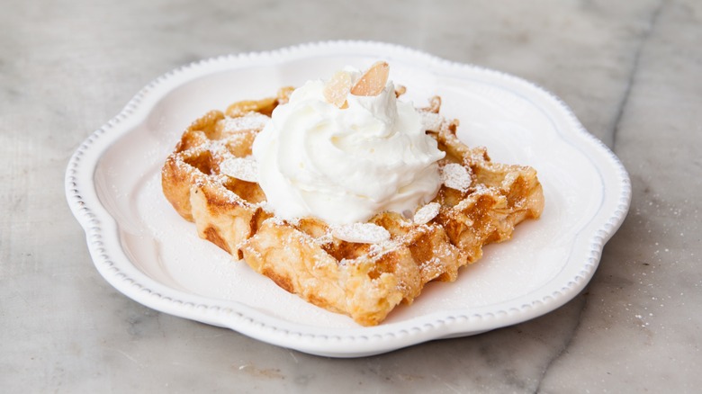 Waffle with cream