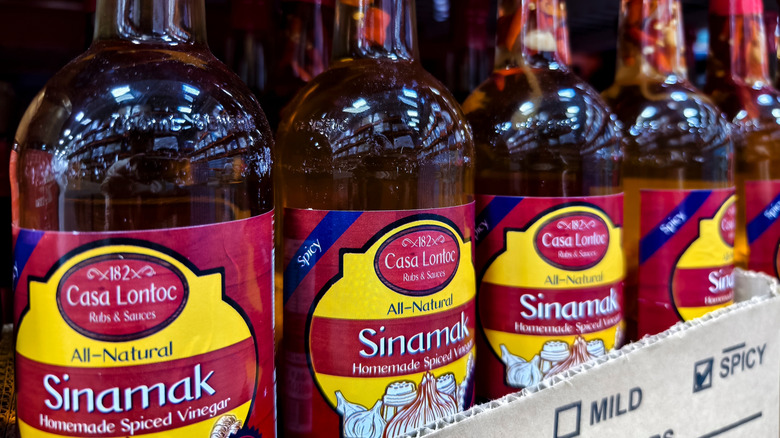 Bottles of Casa Lontoc sinamek spiced vinegar