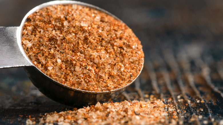 Teaspoon of spilled Cajun seasoning