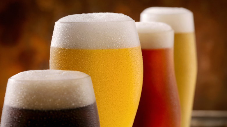 Various glasses of beer