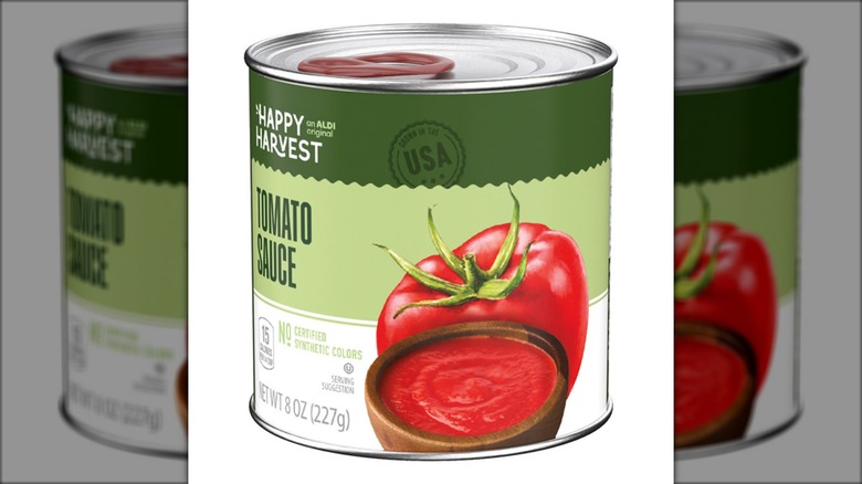 Happy Harvest canned tomato sauce from Aldi.