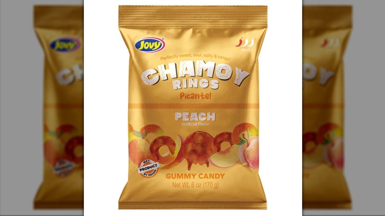 Jovy Peach Chamoy Rings Gummy Candy from Aldi.