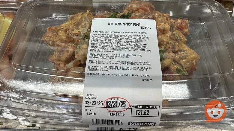Costco ahi tuna spicy poke in plastic container