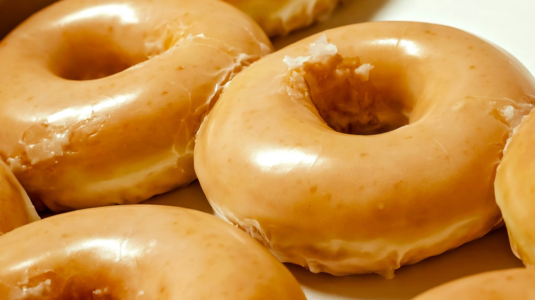 Close-up photo of Krispy Kreme doughnuts