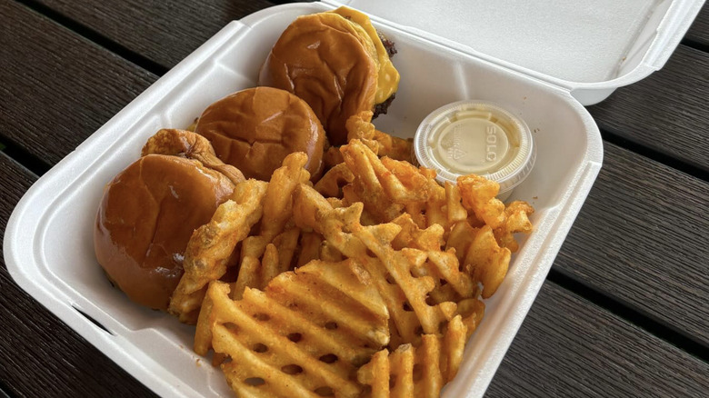 Smalls Sliders in to-go container