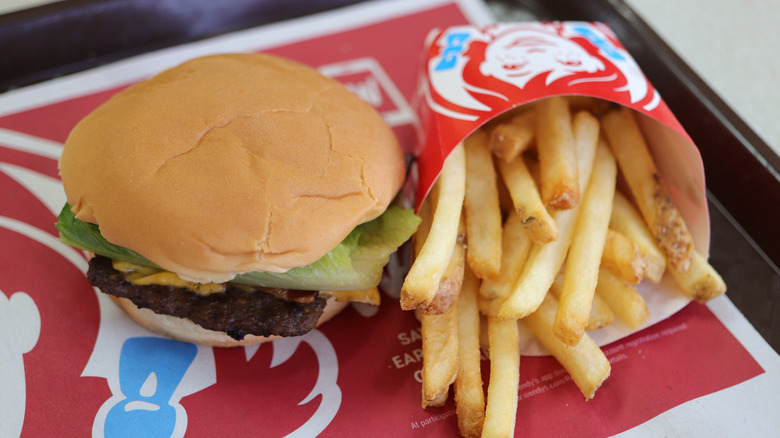 Wendy's burger and fries
