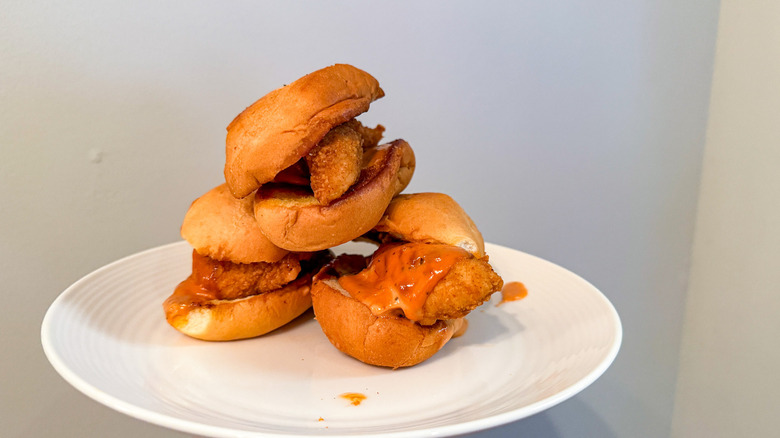 Stack of Nibbler sandwiches.