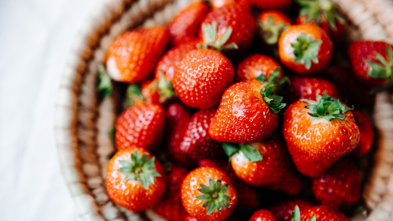 A basket of strawberries.