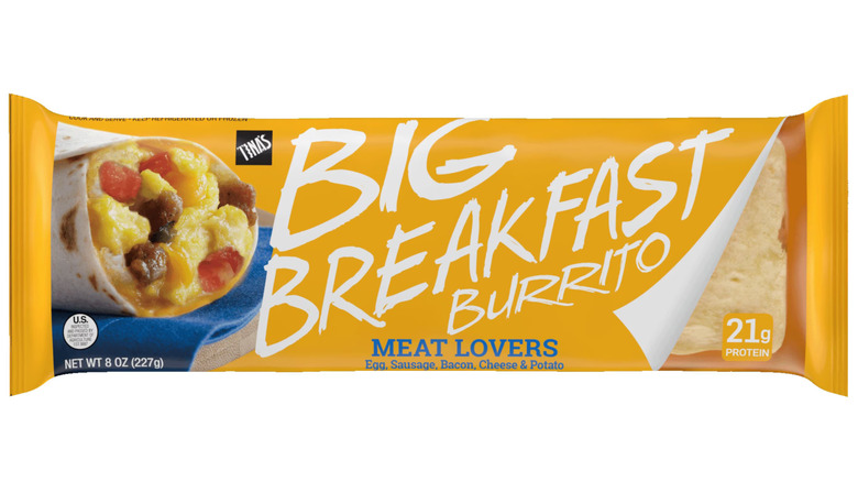 A Tina's Meat Lovers Big Breakfast Burrito.