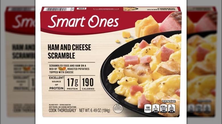 A Smart Ones Ham and Cheese Scramble package.