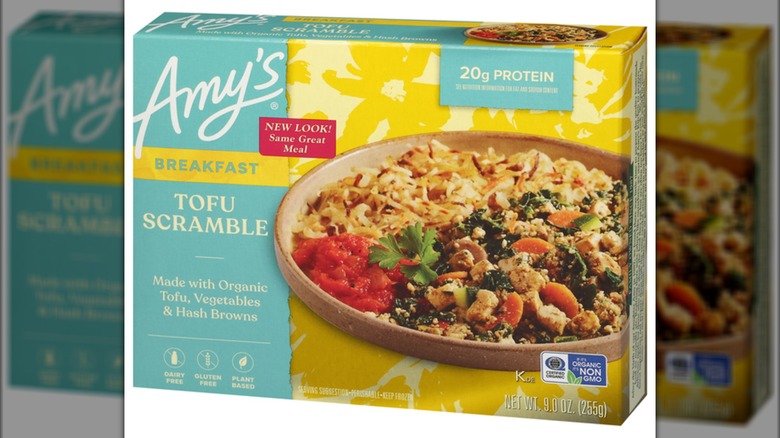 An Amy's Breakfast Tofu Scramble package.