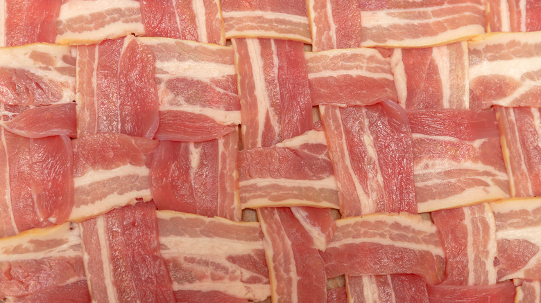 Close-up of bacon lattice
