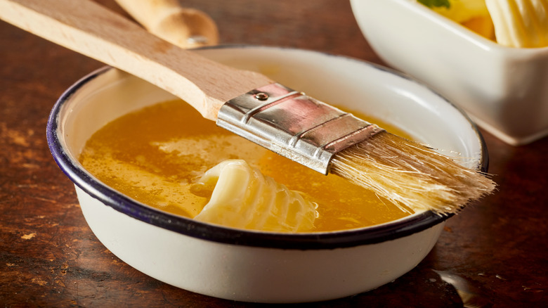 Melted butter with brush