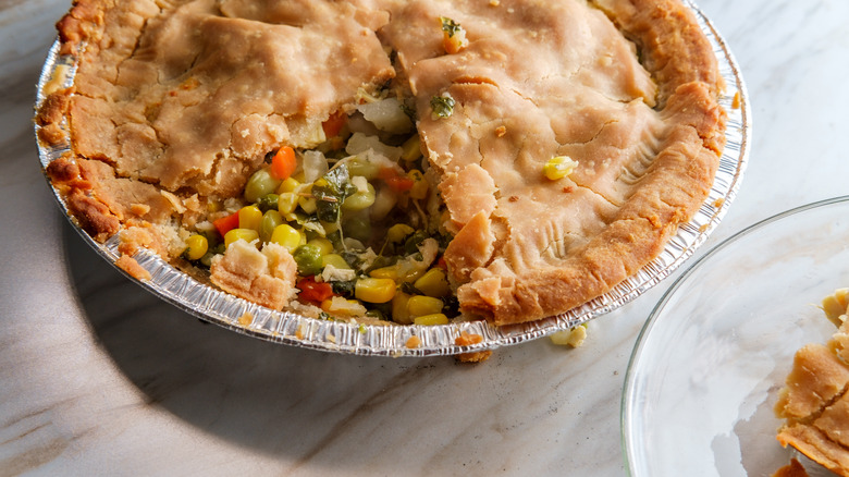 Pot pie in foil pan