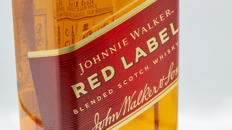 a close-up of Johnnie Walker Red