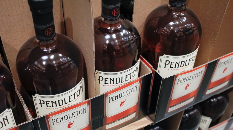 bottles of Pendleton in cardboard containers