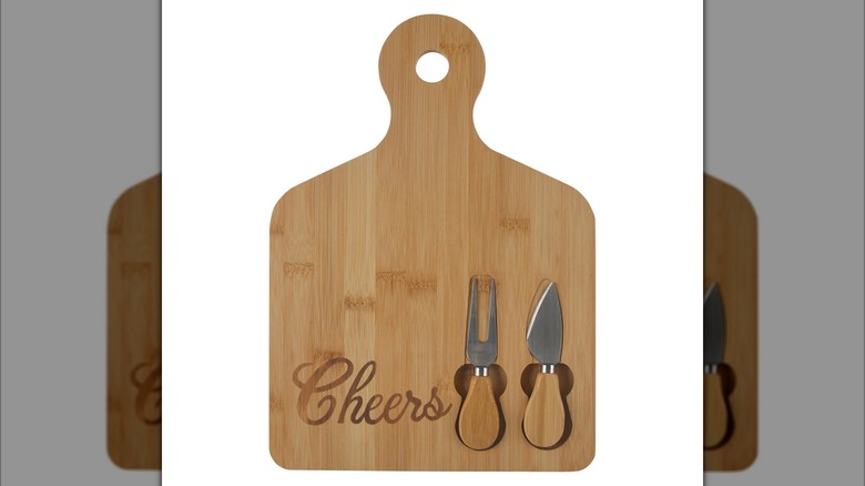 Cheese cutting board with knife set