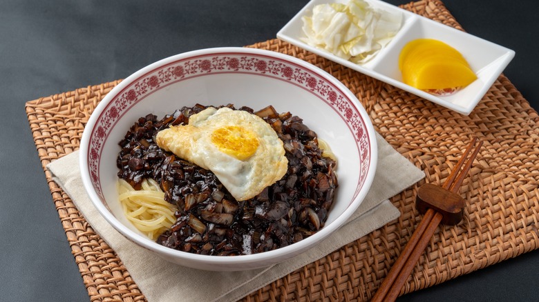 black bean sauce on noodles