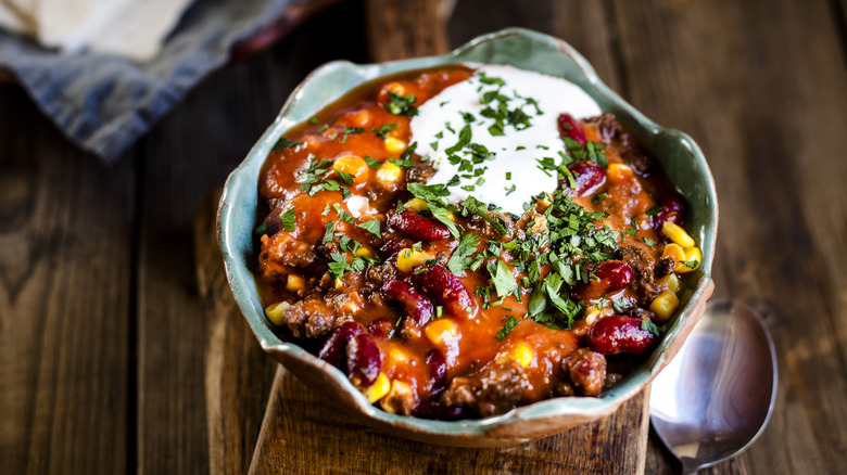 a bowl of chili