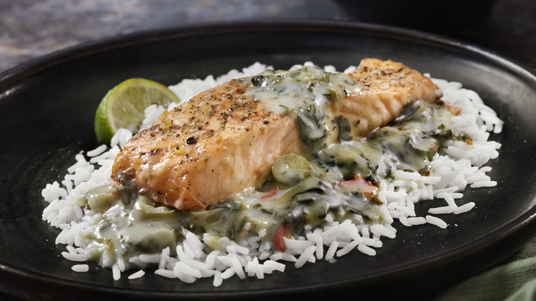 curry salmon jasmine rice