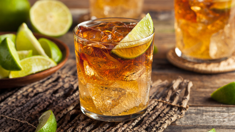 Dark and stormy cocktail