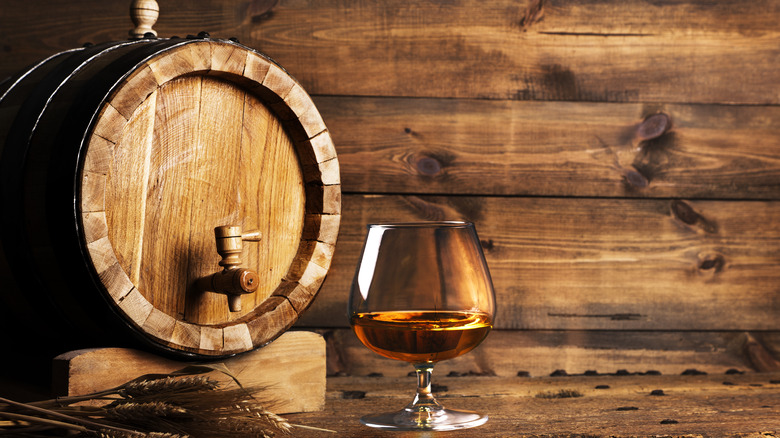 sniffer glass of Spanish rum