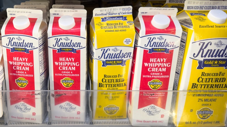 Heavy whipping cream and buttermilk