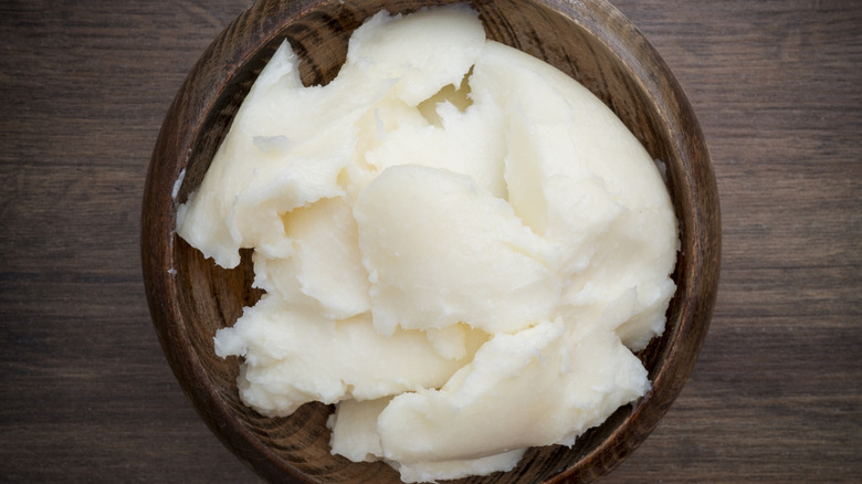 small bowl filled with solidified cooking fat