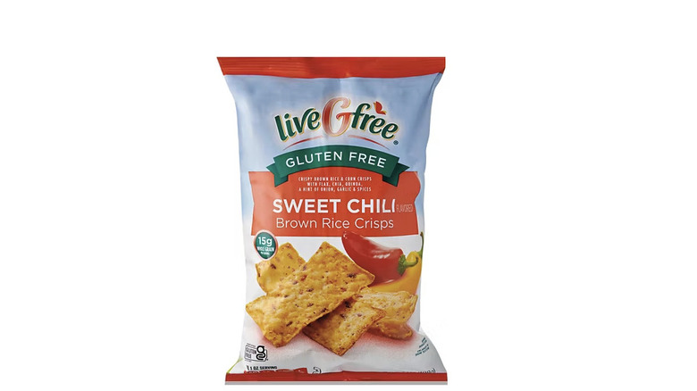 Bag of liveGfree Sweet Chili Brown Rice Crisps.