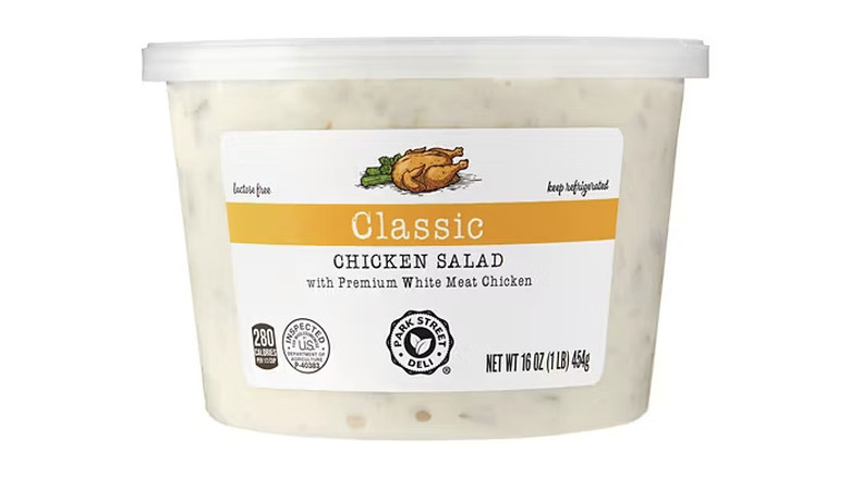 Container of chicken salad