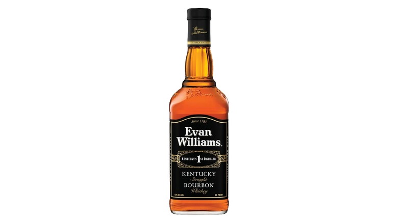 A bottle of Evan Williams bourbon.