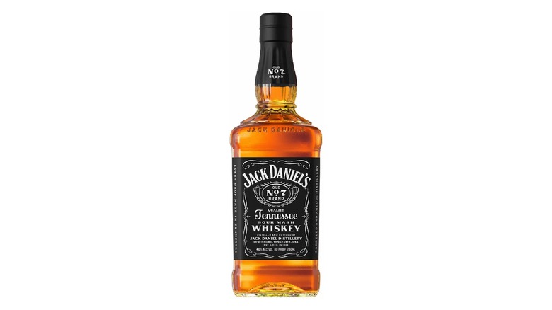 A bottle of Jack Daniel's Old No. 7 Black whiskey.