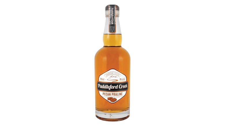 A bottle of Paddleford Creek pecan praline whiskey